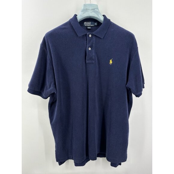 Polo Ralph Lauren Navy Terry Cloth Polo Size XL (X7) - Picture 1 of 6